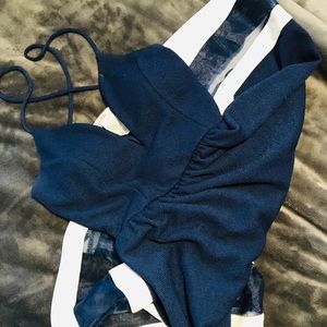 A’gaci baby blue and white formal dress